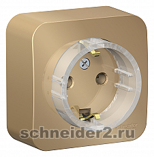 Розетка электрическая Schneider с изолирующей пластиной с рамкой (Титан)