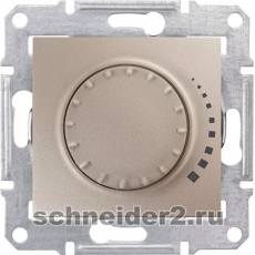 Поворотно-нажимной светорегулятор (диммер) Sedna индуктивный, 60-500 Вт/ВА, проходной (титан)