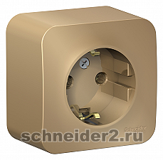 Розетка электрическая Schneider с изолирующей пластиной с рамкой (Титан)