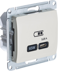 Зарядное устройство USB Schneider, USB-C, 65Вт (Молочный)