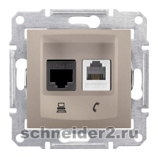 Розетка информационная Schneider Sedna (титан) Розетка информационная Schneider Sedna (титан)