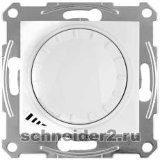 Поворотно-нажимной светорегулятор (диммер) Sedna универсальный, 40-600 Вт/ВА, проходной (белый)