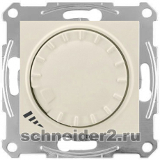 Поворотно-нажимной светорегулятор (диммер) Sedna универсальный, 40-600 Вт/ВА, проходной (бежевый)