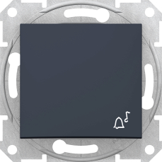 Кнопочный выключатель Sedna с символом «звонок» (графит)