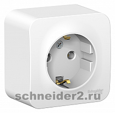 Розетка электрическая Schneider с изолирующей пластиной (Белый)