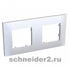 Рамка Schneider Altira двухместная горизонтальная (белый)