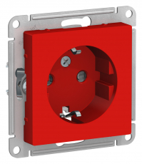 Розетка электрическая Schneider со шторками (Красный)