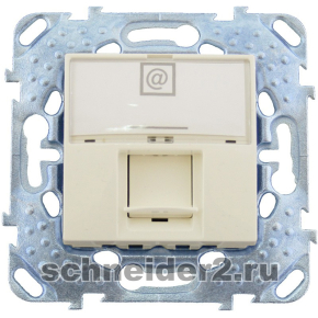 Компьютерная розетка Unica RJ45, кат. 6 (бежевый) Компьютерная розетка Unica RJ45, кат. 6 (бежевый)