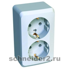 Двойная розетка с заземлением Этюд со шторками (Белая) Двойная розетка с заземлением Этюд со шторками (Белая)
