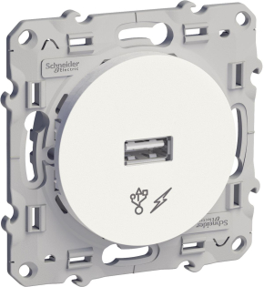 Розетка зарядная USB Odace (Белая) Розетка зарядная USB Odace (Белая)