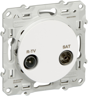 Розетка R-TV/SAT одиночная Odace (Белая) Розетка R-TV/SAT одиночная Odace (Белая)