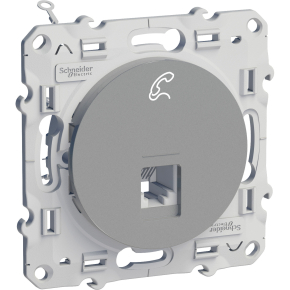 Розетка телефонная Odace RJ12 6 контактов (Алюминий) Розетка телефонная Odace RJ12 6 контактов (Алюминий)