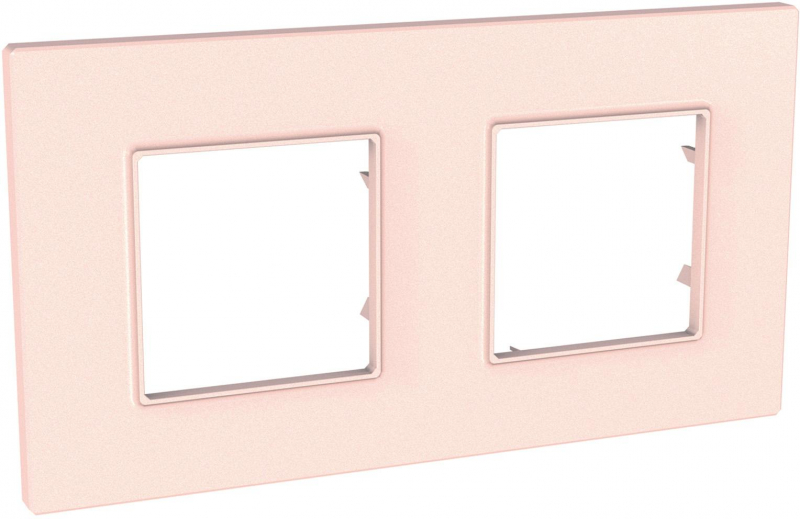 Рамка Unica Quadro двухместная (розовый жемчуг)
