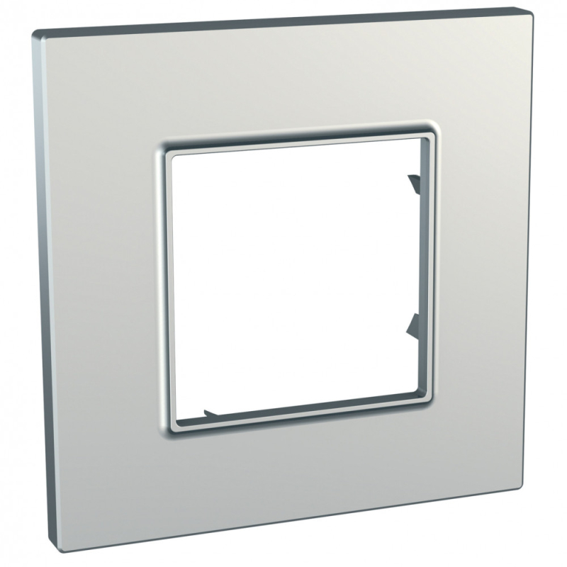 Рамка Unica Quadro одноместная (серебро) Рамка Unica Quadro одноместная (серебро)