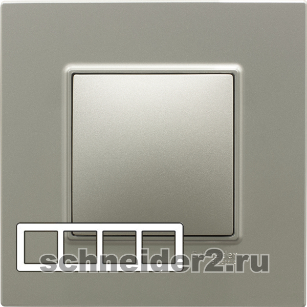 Рамка Unica Quadro четырехместная (серебро) Рамка Unica Quadro четырехместная (серебро)