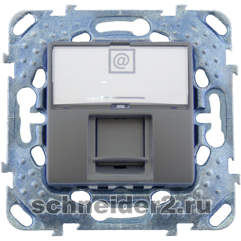 Компьютерная розетка Unica RJ45, кат. 5е (графит) Компьютерная розетка Unica RJ45, кат. 5е (графит)