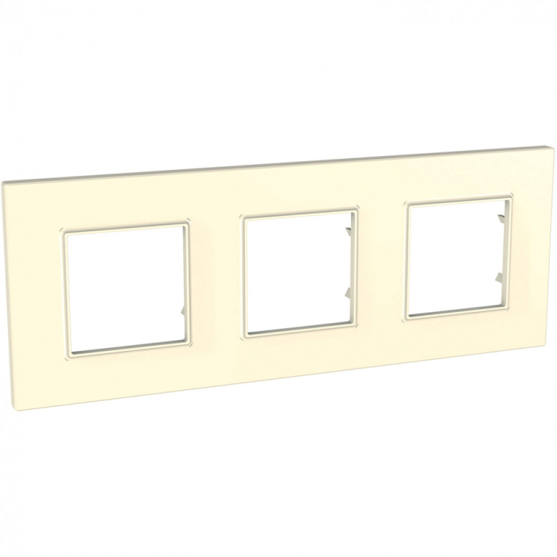 Рамка Unica Quadro трехместная (бежевый) Рамка Unica Quadro трехместная (бежевый)