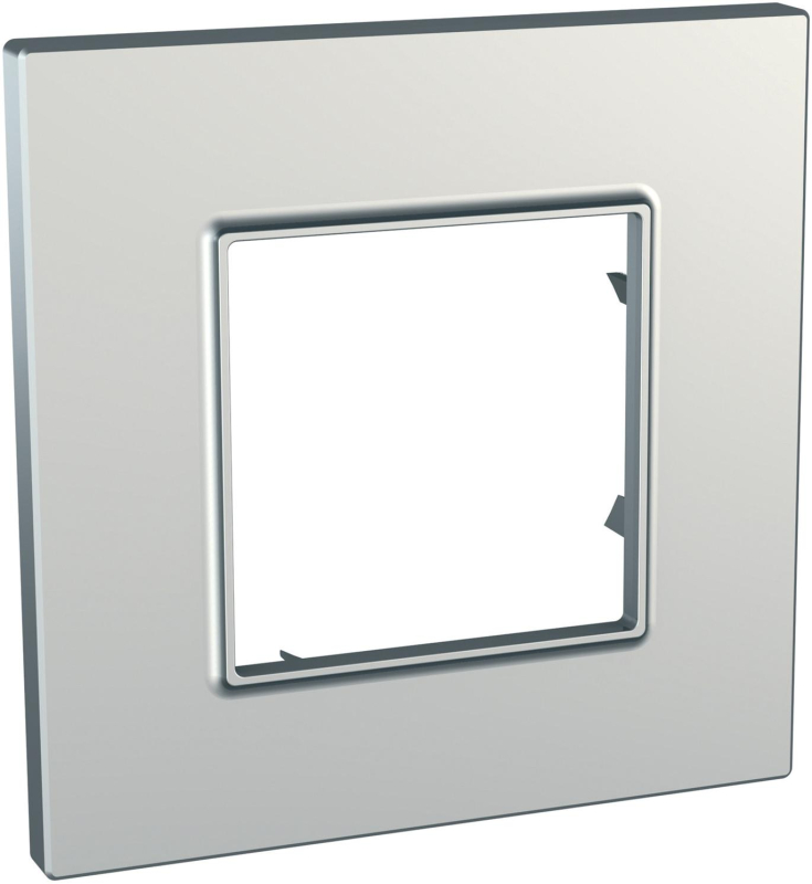 Рамка Unica Quadro одноместная (серебро) Рамка Unica Quadro одноместная (серебро)