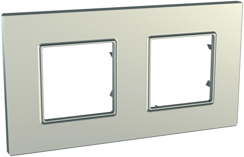 Рамка Unica Quadro двухместная (титан) Рамка Unica Quadro двухместная (титан)