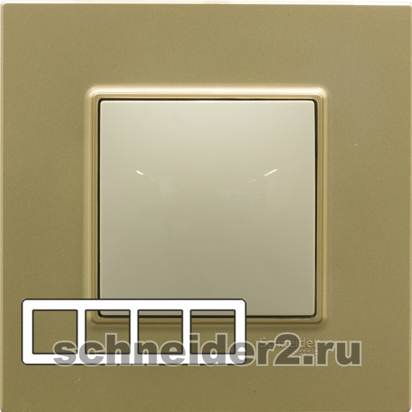 Рамка Unica Quadro четырехместная (медь) Рамка Unica Quadro четырехместная (медь)