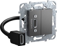 Розетка hdmi Unica (графит) Розетка hdmi Unica (графит)