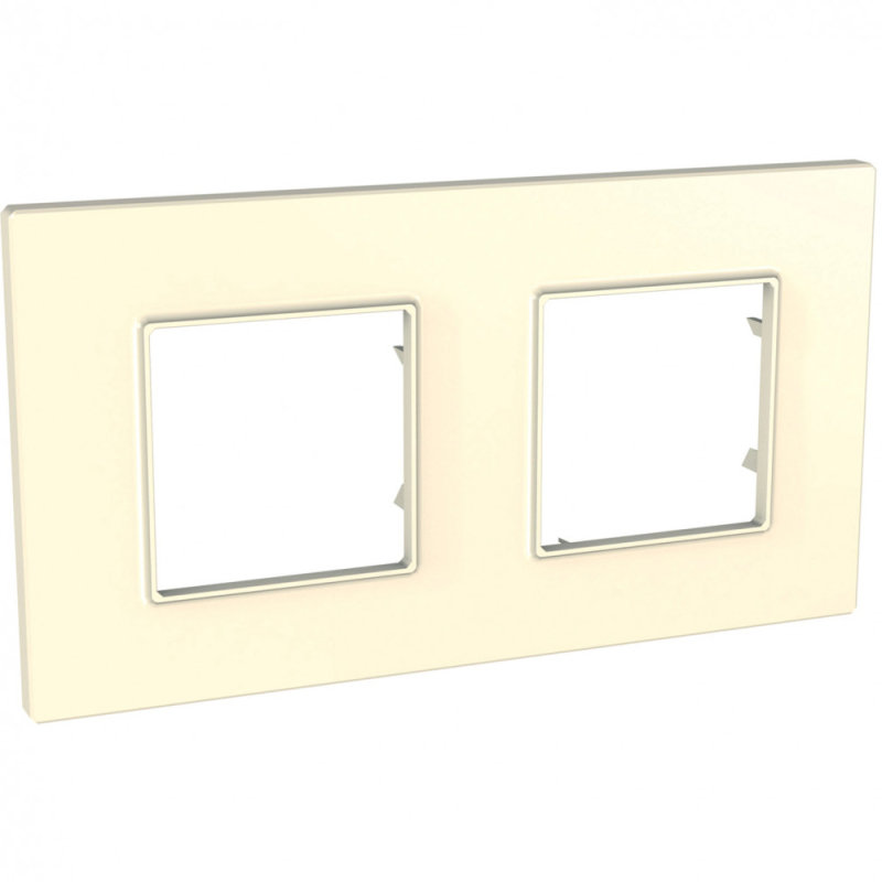 Рамка Unica Quadro двухместная (бежевая) Рамка Unica Quadro двухместная (бежевая)