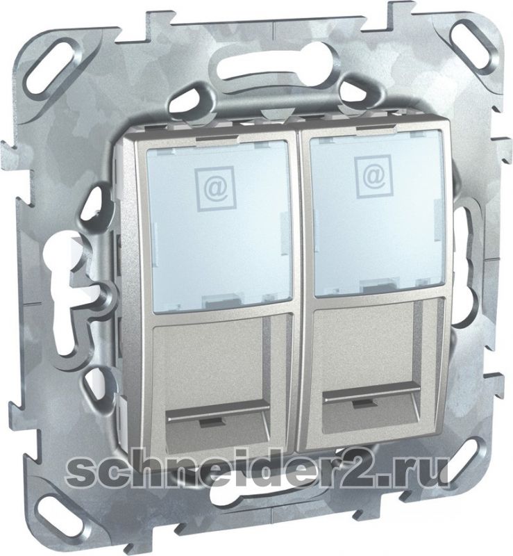 Розетка информационная Schneider Unica (алюминий) Розетка информационная Schneider Unica (алюминий)