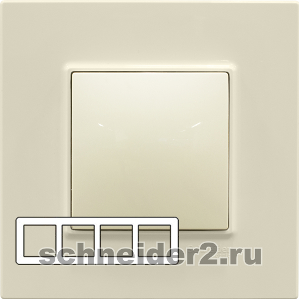 Рамка Unica Quadro четырехместная (карамель) Рамка Unica Quadro четырехместная (карамель)