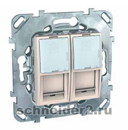 Розетка информационная Schneider Unica (бежевый) Розетка информационная Schneider Unica (бежевый)