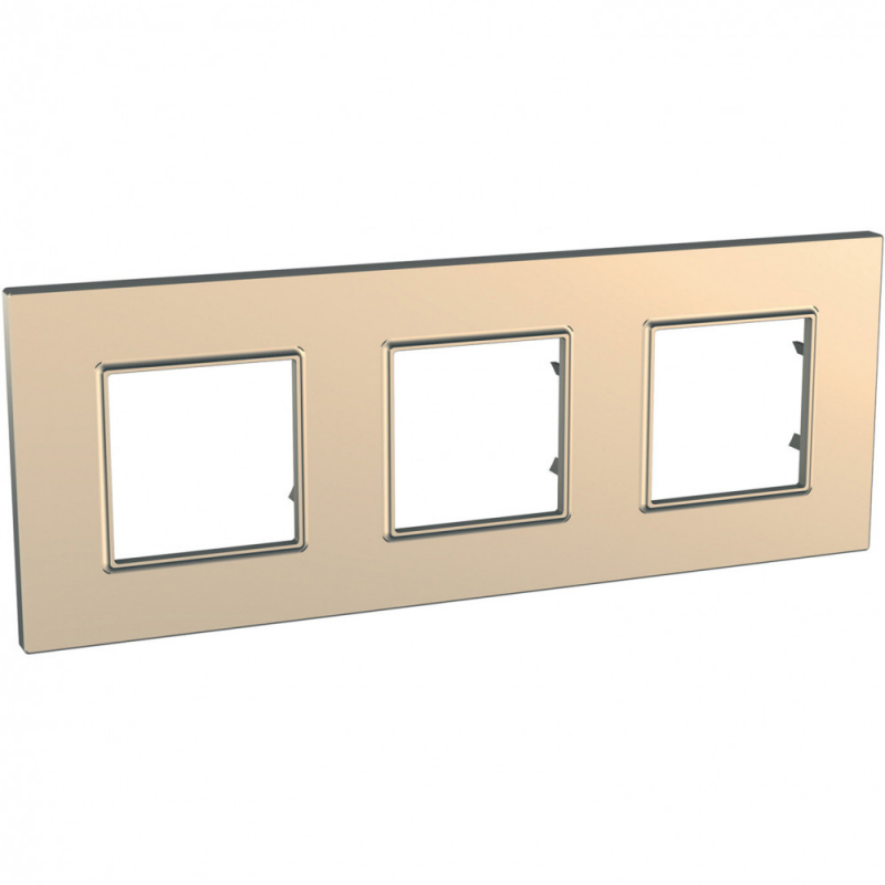 Рамка Unica Quadro трехместная (медь) Рамка Unica Quadro трехместная (медь)
