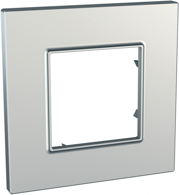 Рамка Unica Quadro одноместная (серебро) Рамка Unica Quadro одноместная (серебро)