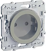 Розетка электрическая Schneider Odace (алюминий) Розетка электрическая Schneider Odace (алюминий)