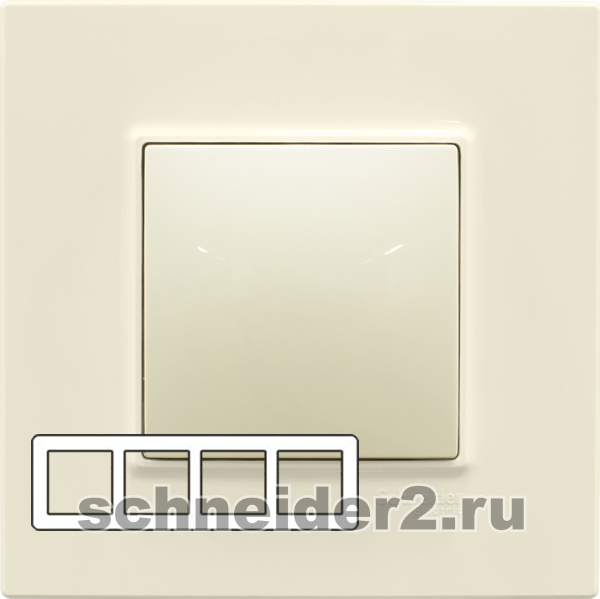 Рамка Unica Quadro четырехместная (бежевый) Рамка Unica Quadro четырехместная (бежевый)