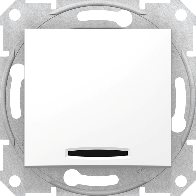 Одноклавишный выключатель Schneider Sedna с индикацией (Белый)