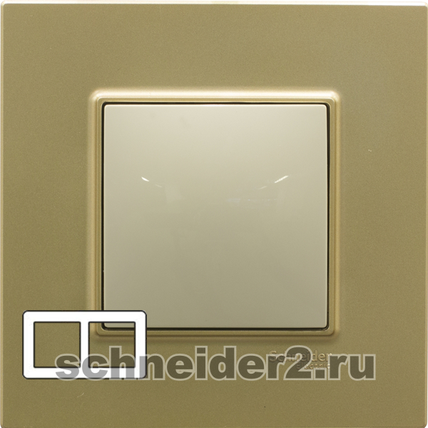Рамка Unica Quadro двухместная (медь) Рамка Unica Quadro двухместная (медь)