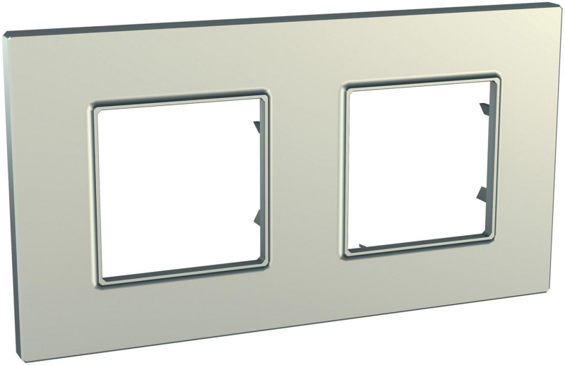 Рамка Unica Quadro двухместная (титан) Рамка Unica Quadro двухместная (титан)