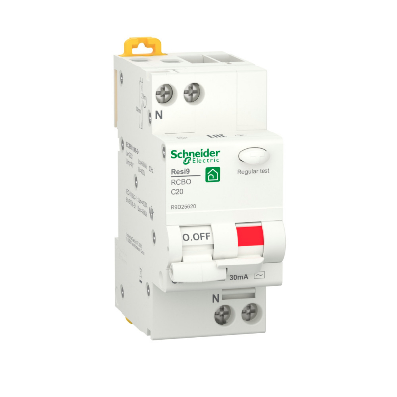   () Schneider Resi9 - 1P+N 20A (AC) 30 mA  C 6 kA 2M