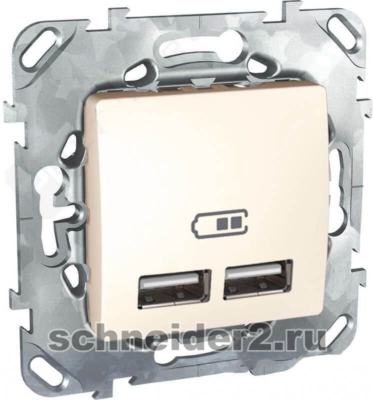 USB-розетка Unica (бежевый) USB-розетка Unica (бежевый)
