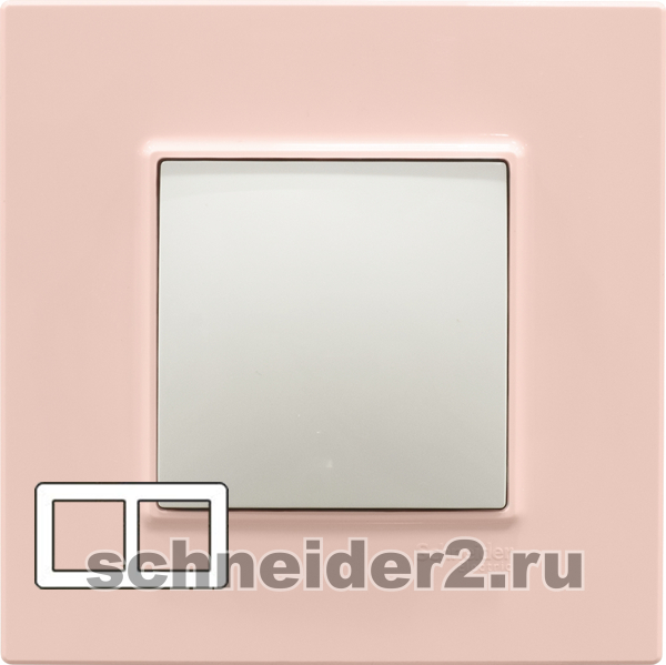 Рамка Unica Quadro двухместная (розовый жемчуг) Рамка Unica Quadro двухместная (розовый жемчуг)