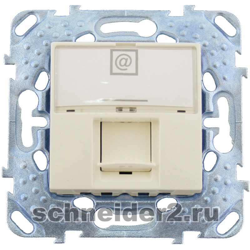 Компьютерная розетка Unica RJ45, кат. 6 (бежевый) Компьютерная розетка Unica RJ45, кат. 6 (бежевый)