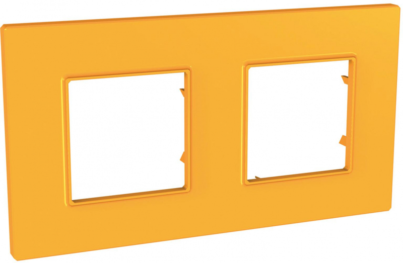 Рамка Unica Quadro двухместная (оранж) Рамка Unica Quadro двухместная (оранж)