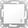 Кнопочный выключатель Sedna с символом «свет» (белый)