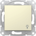Кнопочный выключатель Sedna с символом «свет» (бежевый)