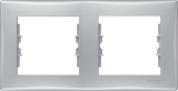 Рамка Schneider Sedna двухпостовая, горизонтальная — цвет алюминий