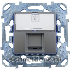 Компьютерная розетка Unica RJ45, кат. 5е (графит) Компьютерная розетка Unica RJ45, кат. 5е (графит)