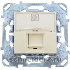 Компьютерная розетка Unica RJ45, кат. 5е (бежевый) Компьютерная розетка Unica RJ45, кат. 5е (бежевый)