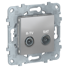 Розетка R-TV/SAT Unica New одиночная (алюминий) Розетка R-TV/SAT Unica New одиночная (алюминий)