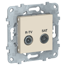 Розетка R-TV/SAT Unica New одиночная (бежевый) Розетка R-TV/SAT Unica New одиночная (бежевый)
