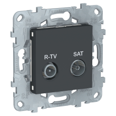 Розетка R-TV/SAT Unica New одиночная (антрацит) Розетка R-TV/SAT Unica New одиночная (антрацит)