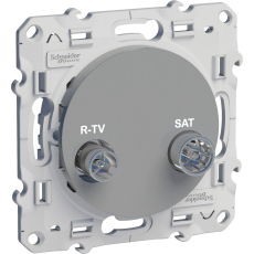 Розетка R-TV/SAT одиночная Odace (Алюминий) Розетка R-TV/SAT одиночная Odace (Алюминий)